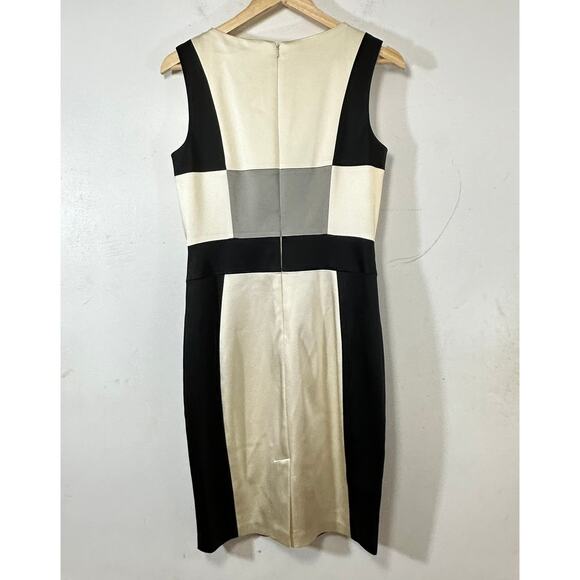 JAX colorblock pencil sheath dress womans 6 career work office chic‎ - Picture 6 of 9